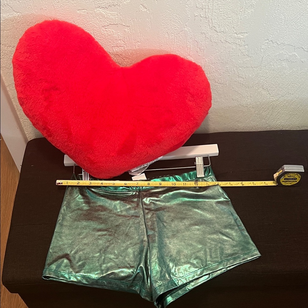 #1451+Shiny Green Metallic Shorts - Picture 5 of 10